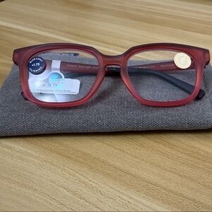 Red Reading Glasses with Case
